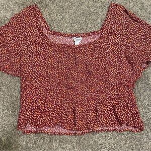 Red Floral Women's Top